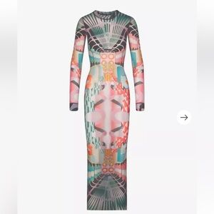 Skims Summer Mesh Long Sleeve Dress-L